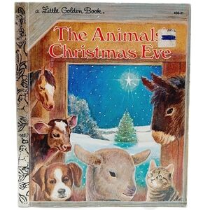 🍒 1977 Vtg - The Animals' Christmas Eve A Little Golden Book HC Kids